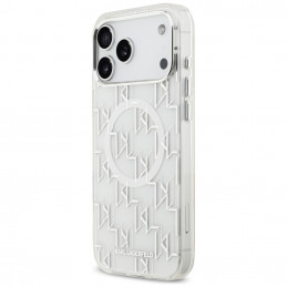 „Karl Lagerfeld IML KL Monogram MagSafe“ dėklas, skirtas „iPhone 17 Pro Max“ – baltas