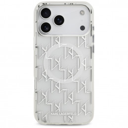 „Karl Lagerfeld IML KL Monogram MagSafe“ dėklas, skirtas „iPhone 17 Pro Max“ – baltas