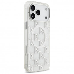 „Karl Lagerfeld IML KL Monogram MagSafe“ dėklas, skirtas „iPhone 17 Pro Max“ – baltas
