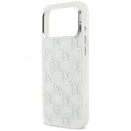 „Karl Lagerfeld IML KL Monogram MagSafe“ dėklas, skirtas „iPhone 17 Pro Max“ – baltas