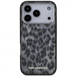 „Karl Lagerfeld IML“ leopardo rašto „MagSafe“ dėklas, skirtas „iPhone 17 Pro“ – juodas