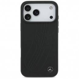 „Mercedes“ odinis didelis lauro lapų rašto „MagSafe“ dėklas, skirtas „iPhone 17 Pro Max“ – juodas
