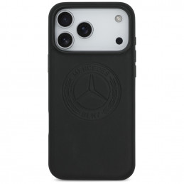„Mercedes“ odinis vintažinio logotipo „MagSafe“ dėklas, skirtas „iPhone 17 Pro Max“ – juodas