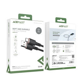 Acefast USB – C tipo USB laidas 1,2 m, 3A juodas (C2-04 juodas)