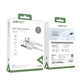 Acefast USB – C tipo USB kabelis 1,2 m, 3A baltas (C2-04 baltas)