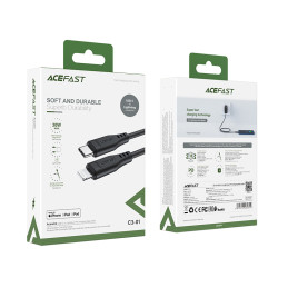Acefast MFI kabelis USB Type C – Lightning 1,2m, 30W, 3A juodas (C3-01 black)