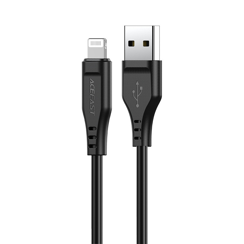 Acefast MFI USB – žaibo kabelis 1,2 m, 2,4 A juodas (C3-02 juodas)