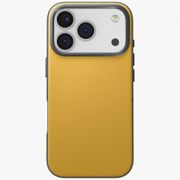 UNIQ Lyden DS dėklas, skirtas iPhone 17 Pro, su įkrovimo mygtuku – geltonai pilkas