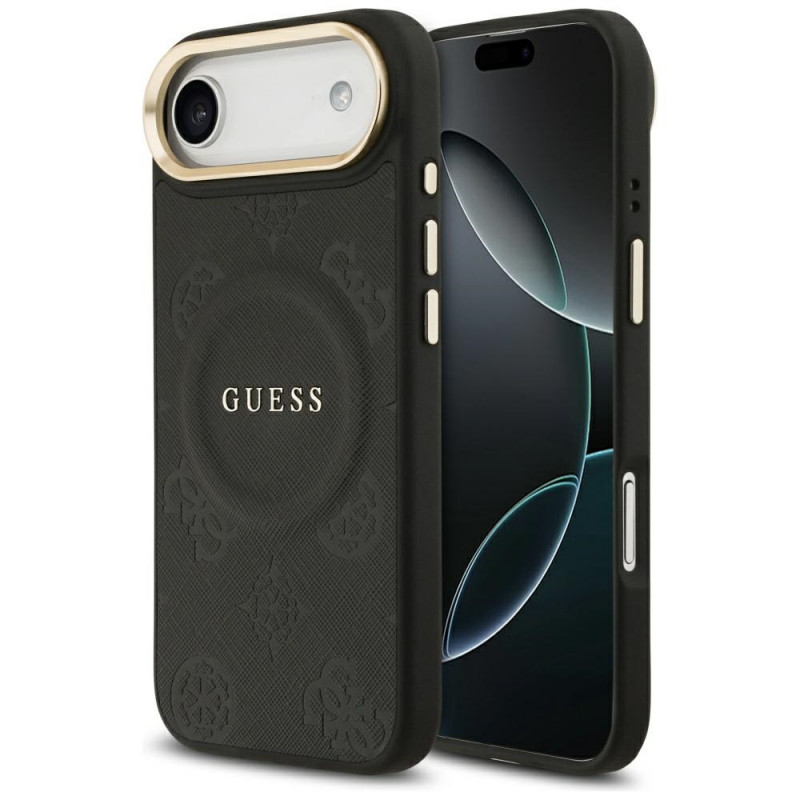 „Guess Peony Hot Stamp MagSafe“ dėklas, skirtas „iPhone Air“ – juodas