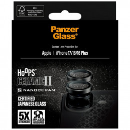„PanzerGlass Hoops Ceramic II“ grūdinto stiklo ekrano apsauga, skirta „iPhone 16 / 16 Plus / 17“