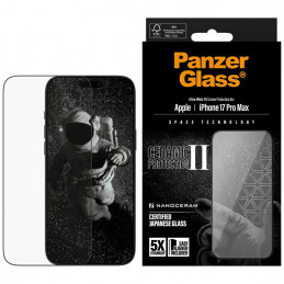 „PanzerGlass Ceramic II“ itin plataus kampo grūdintas stiklas, skirtas „iPhone 17 Pro Max“