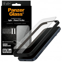 „PanzerGlass Ceramic II“ itin plataus kampo grūdintas stiklas, skirtas „iPhone 17 Pro Max“