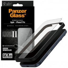 „PanzerGlass Ceramic II“ itin plataus pritaikymo „EasyAligner“, skirtas „iPhone 17 Pro“