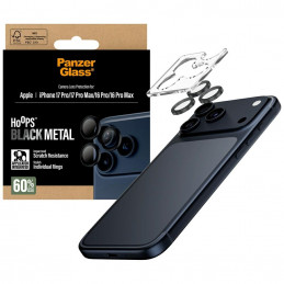 „PanzerGlass Hoops“ grūdinto stiklo ekrano apsauga, skirta „iPhone 17 Pro / 17 Pro Max / 16 Pro / 16 Pro Max“, juoda