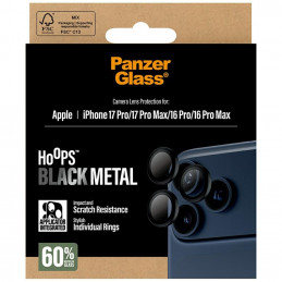 „PanzerGlass Hoops“ grūdinto stiklo ekrano apsauga, skirta „iPhone 17 Pro / 17 Pro Max / 16 Pro / 16 Pro Max“, juoda