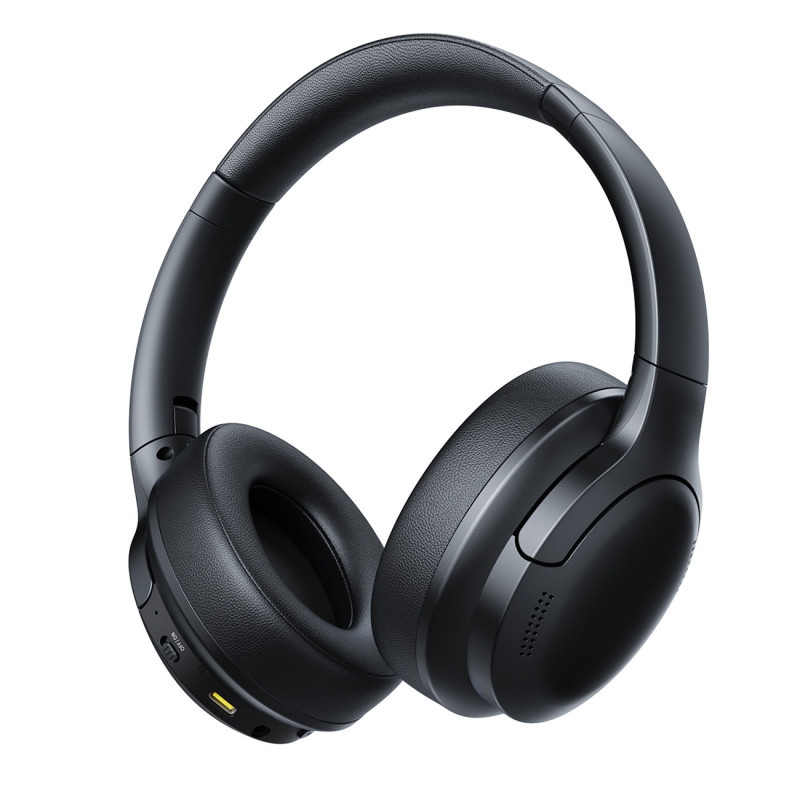 „Baseus Bass BH1 Lite“ belaidės ant ausies dedamos „Bluetooth 6.0“ ausinės – juodos