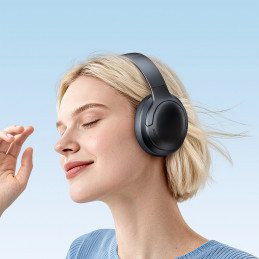 „Baseus Bass BH1 Lite“ belaidės ant ausies dedamos „Bluetooth 6.0“ ausinės – juodos