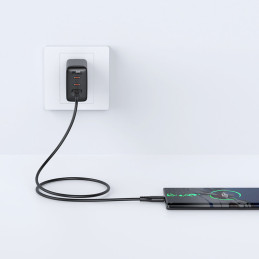 Acefast USB – C tipo USB laidas 1,2 m, 3A juodas (C3-04 juodas)