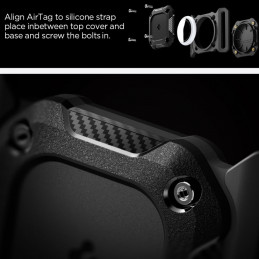 „Spigen Tough Armor“ augintinių antkaklis „AirTag 1/ 2“ dėklas – juodas