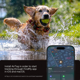 „Spigen Tough Armor“ augintinių antkaklis „AirTag 1/ 2“ dėklas – juodas