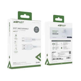 Acefast USB – C tipo USB laidas 1,2 m, 3A baltas (C3-04 baltas)