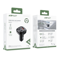 Acefast automobilinis įkroviklis 66W 2x USB Type C / USB, PPS, Power Delivery, Quick Charge 4.0, AFC, FCP, SCP black (B3...