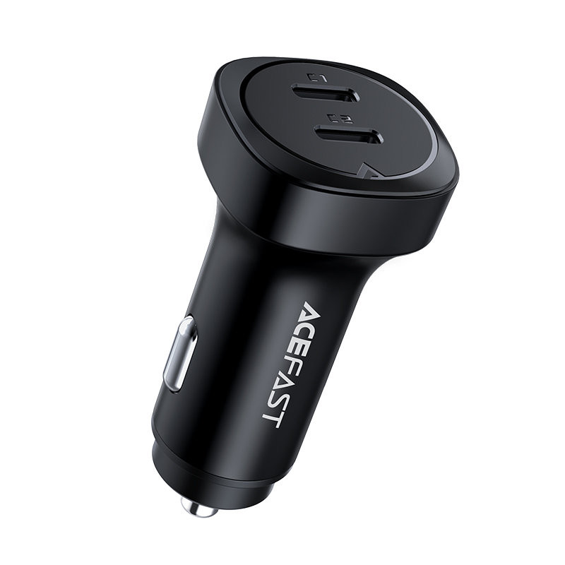 Acefast automobilinis įkroviklis 72W 2x USB Type C, PPS, Power Delivery, Quick Charge 3.0, AFC, FCP black (B2 black)