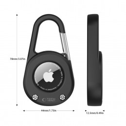 „Tech-Protect Slidelock“ karabino formos raktų pakabuko dėklas, skirtas „Apple AirTag 1/ 2“ – juodas