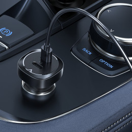 Acefast automobilinis įkroviklis 72W 2x USB Type C, PPS, Power Delivery, Quick Charge 3.0, AFC, FCP black (B2 black)
