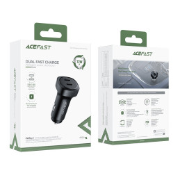 Acefast automobilinis įkroviklis 72W 2x USB Type C, PPS, Power Delivery, Quick Charge 3.0, AFC, FCP black (B2 black)