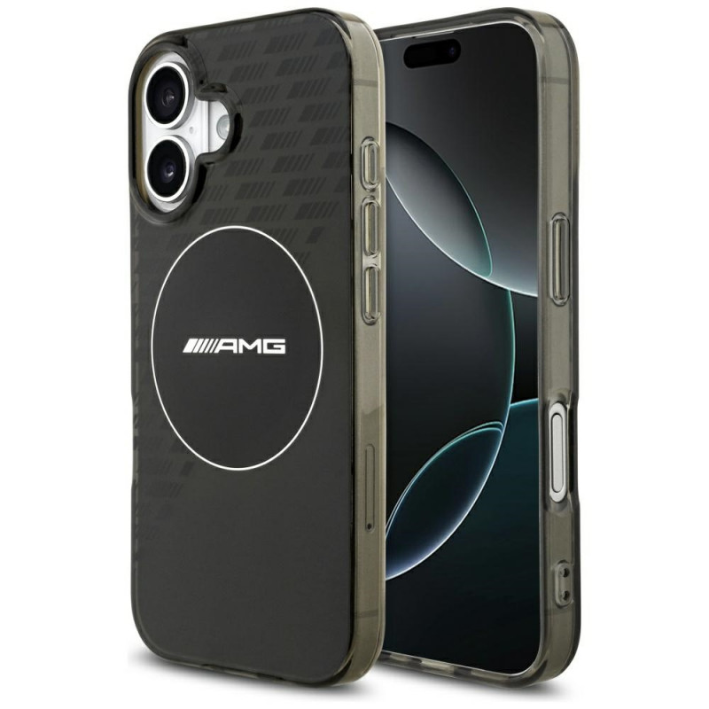 AMG Nauble Layer permatomas dryžuotas „MagSafe“ dėklas, skirtas iPhone 17 – juodas