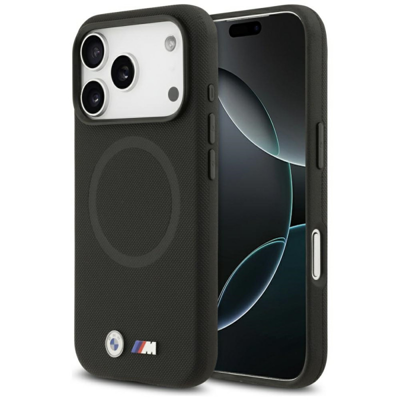 BMW M FW metalinis logotipo „MagSafe“ dėklas, skirtas „iPhone 17 Pro Max“ – juodas