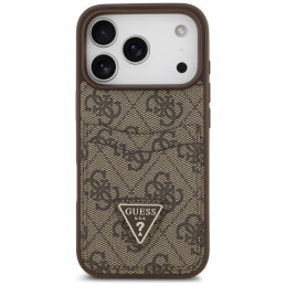 „Guess 4G Nauble Card“ trikampio formos dėklas, skirtas iPhone 17 Pro – rudas