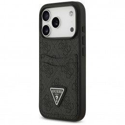 „Guess 4G“ apsauginis „Card Triangle“ dėklas, skirtas „iPhone 17 Pro“ – juodas