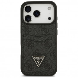 „Guess 4G“ apsauginis „Card Triangle“ dėklas, skirtas „iPhone 17 Pro“ – juodas