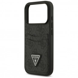 „Guess 4G“ apsauginis „Card Triangle“ dėklas, skirtas „iPhone 17 Pro“ – juodas