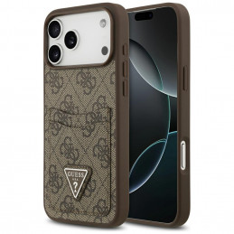 „Guess 4G Nauble Card Triangle“ dėklas, skirtas iPhone 17 Pro Max – rudas