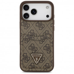 „Guess 4G Nauble Card Triangle“ dėklas, skirtas iPhone 17 Pro Max – rudas