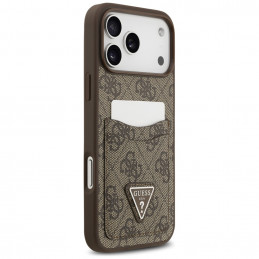 „Guess 4G Nauble Card Triangle“ dėklas, skirtas iPhone 17 Pro Max – rudas