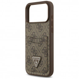 „Guess 4G Nauble Card Triangle“ dėklas, skirtas iPhone 17 Pro Max – rudas