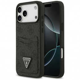 „Guess 4G“ apsauginis „Card Triangle“ dėklas, skirtas „iPhone 17 Pro Max“ – juodas