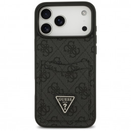 „Guess 4G“ apsauginis „Card Triangle“ dėklas, skirtas „iPhone 17 Pro Max“ – juodas