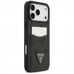 „Guess 4G“ apsauginis „Card Triangle“ dėklas, skirtas „iPhone 17 Pro Max“ – juodas