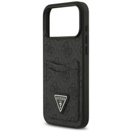 „Guess 4G“ apsauginis „Card Triangle“ dėklas, skirtas „iPhone 17 Pro Max“ – juodas