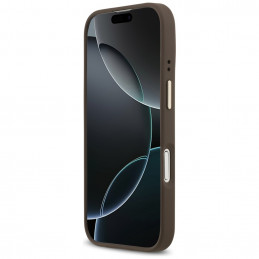 „Guess 4G Logo Plate MagSafe“ dėklas, skirtas „iPhone 17“ – rudas