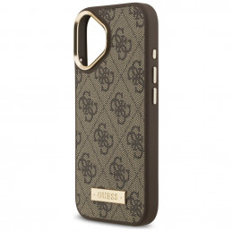 „Guess 4G Logo Plate MagSafe“ dėklas, skirtas „iPhone 17“ – rudas