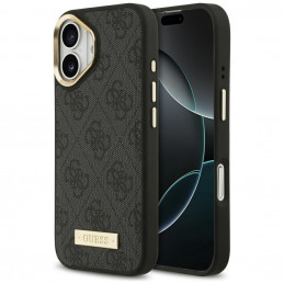 „Guess 4G Logo Plate MagSafe“ dėklas, skirtas „iPhone 17“ – juodas