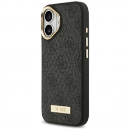 „Guess 4G Logo Plate MagSafe“ dėklas, skirtas „iPhone 17“ – juodas