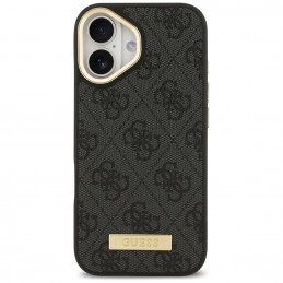 „Guess 4G Logo Plate MagSafe“ dėklas, skirtas „iPhone 17“ – juodas