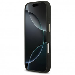„Guess 4G Logo Plate MagSafe“ dėklas, skirtas „iPhone 17“ – juodas